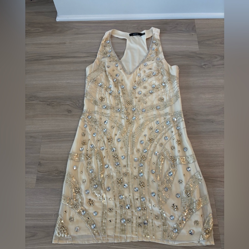 Ark & Co Beaded Mini Sheath Dress